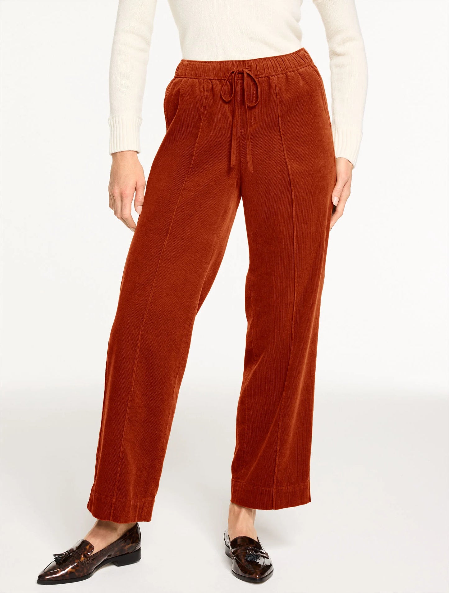 Straight Leg Pull-On Corduroy Pants