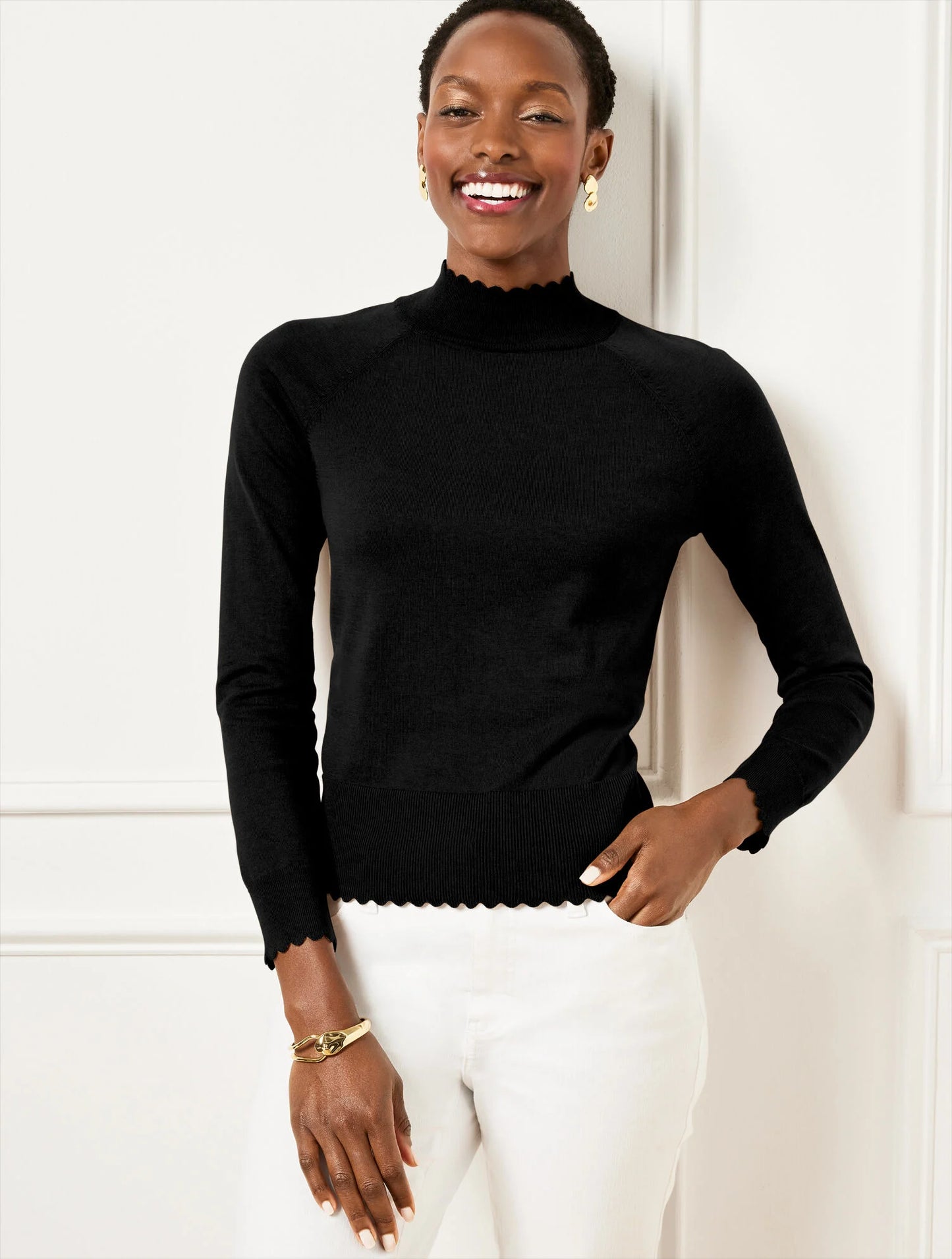 Scallop Edge Raglan Sweater