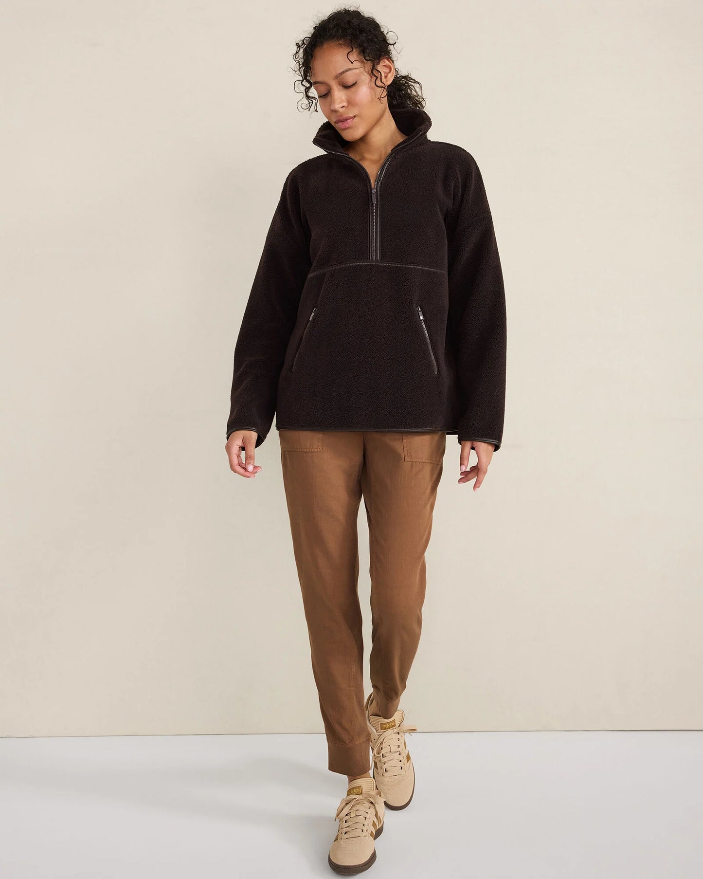 Faux Sherpa Half Zip Pullover