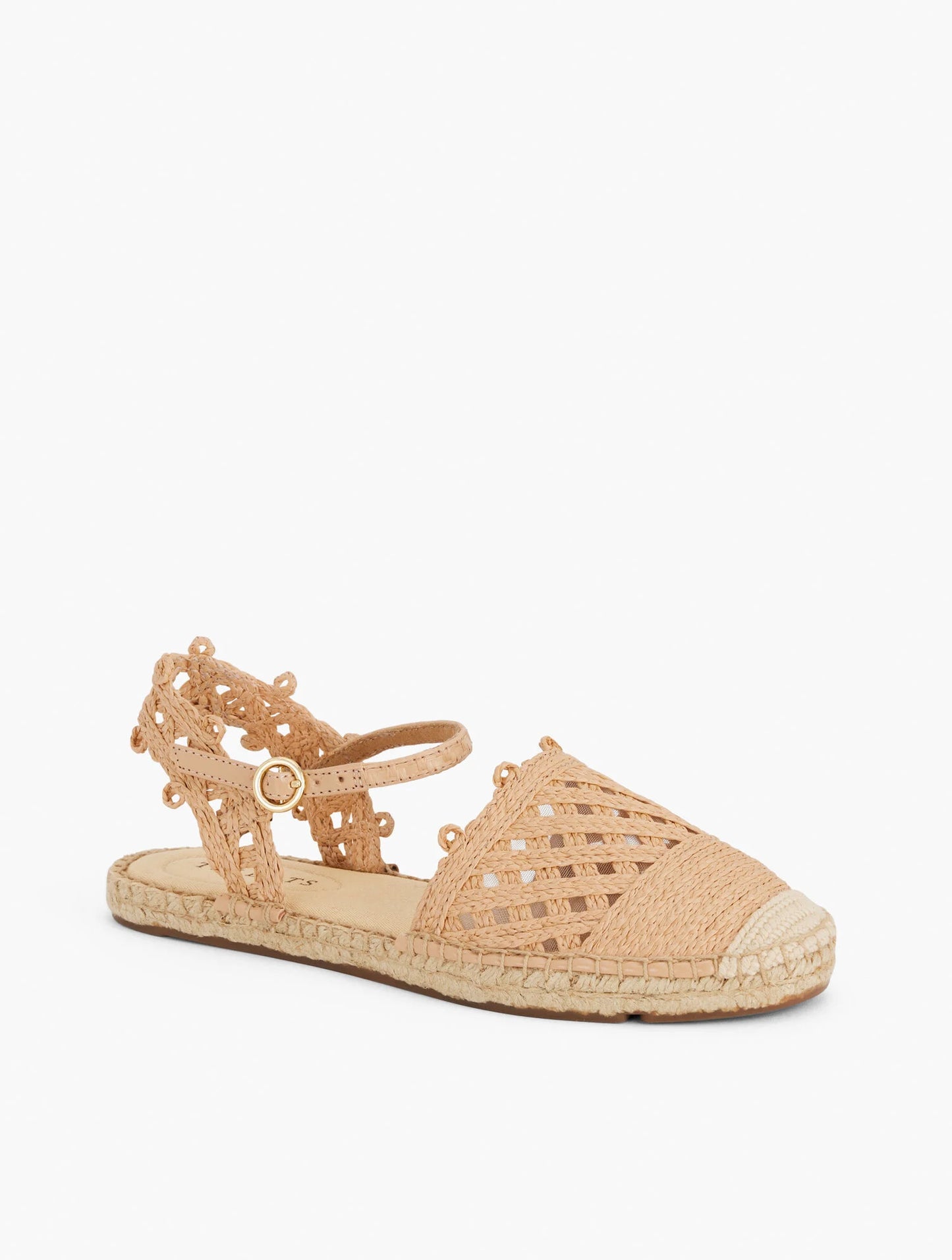 Izzy Ankle Strap Raffia Espadrille Flats