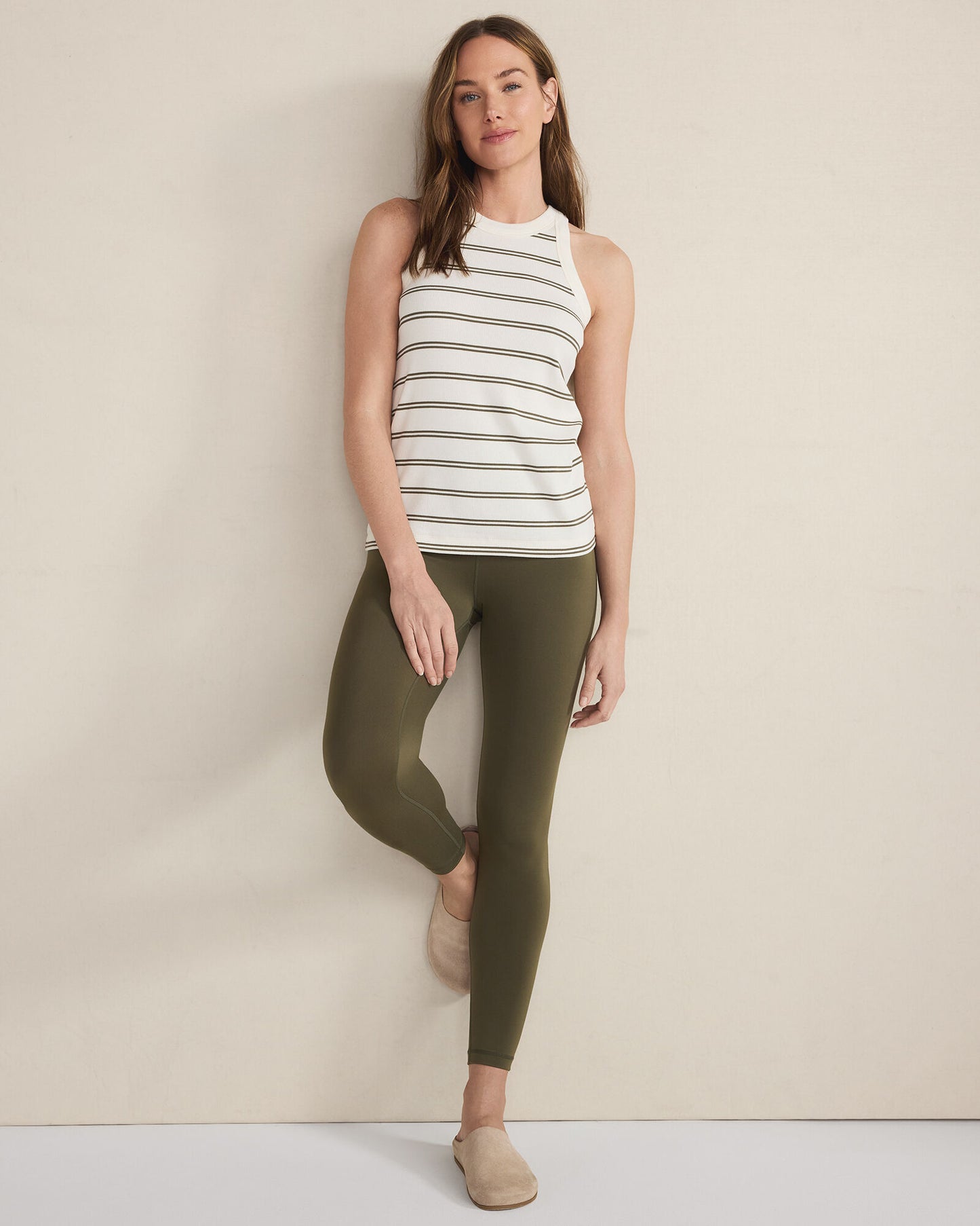 Essential Organic Cotton Double Stripe Racerback Tank