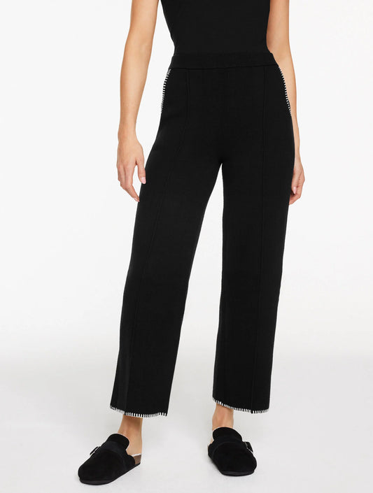 Wide Leg Whipstitch Sweater Pants