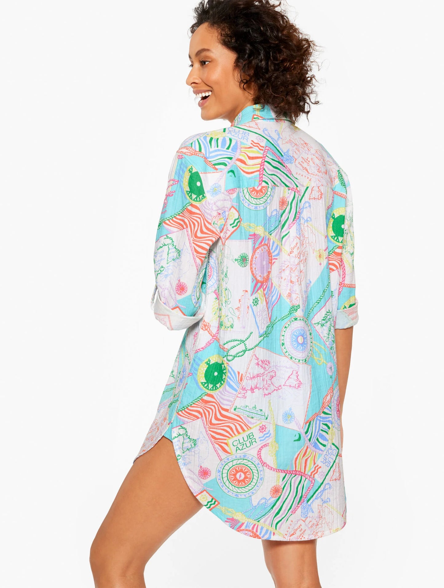 Aqua Club Gauze Shirt Cover-Up - Côte d'Azur