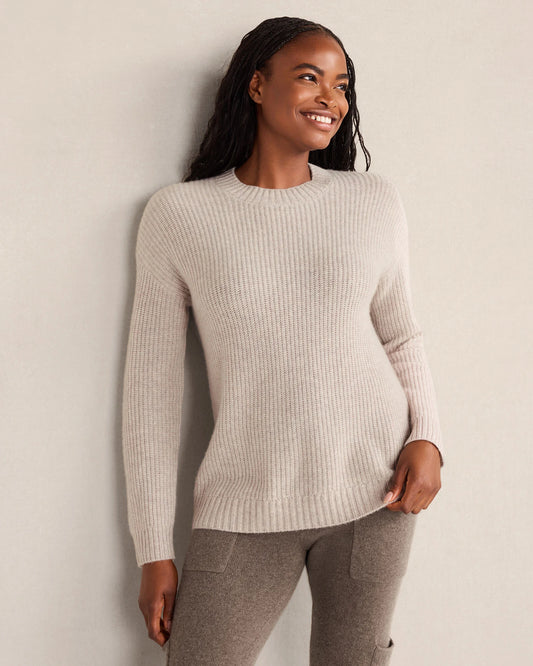 Cashmere Shaker Stitch Crewneck Sweater