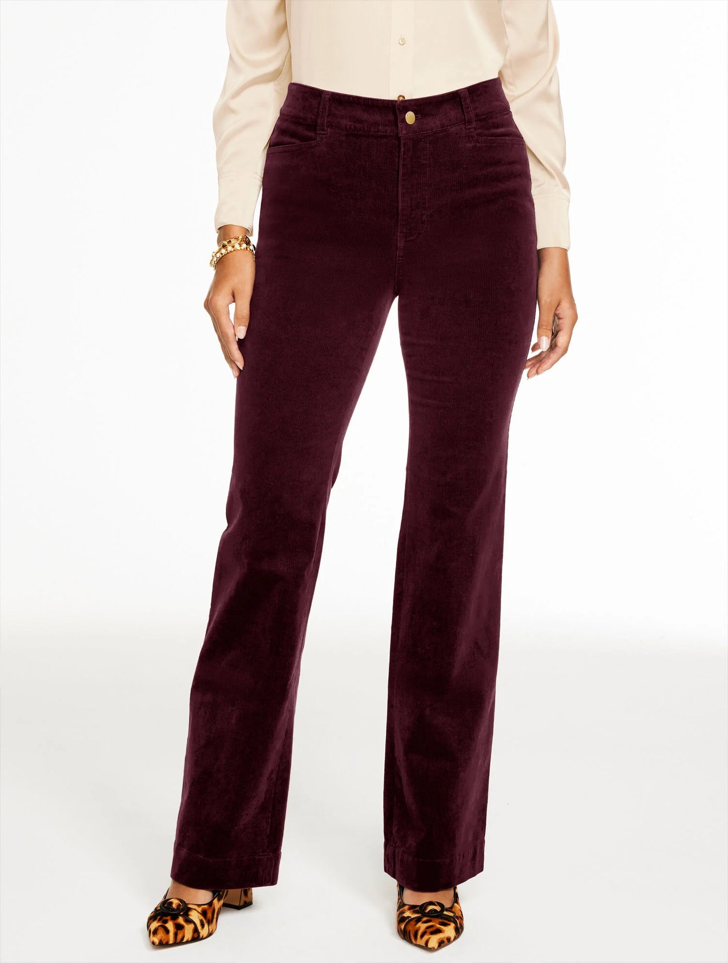 Flare Leg Stretch Corduroy Pants