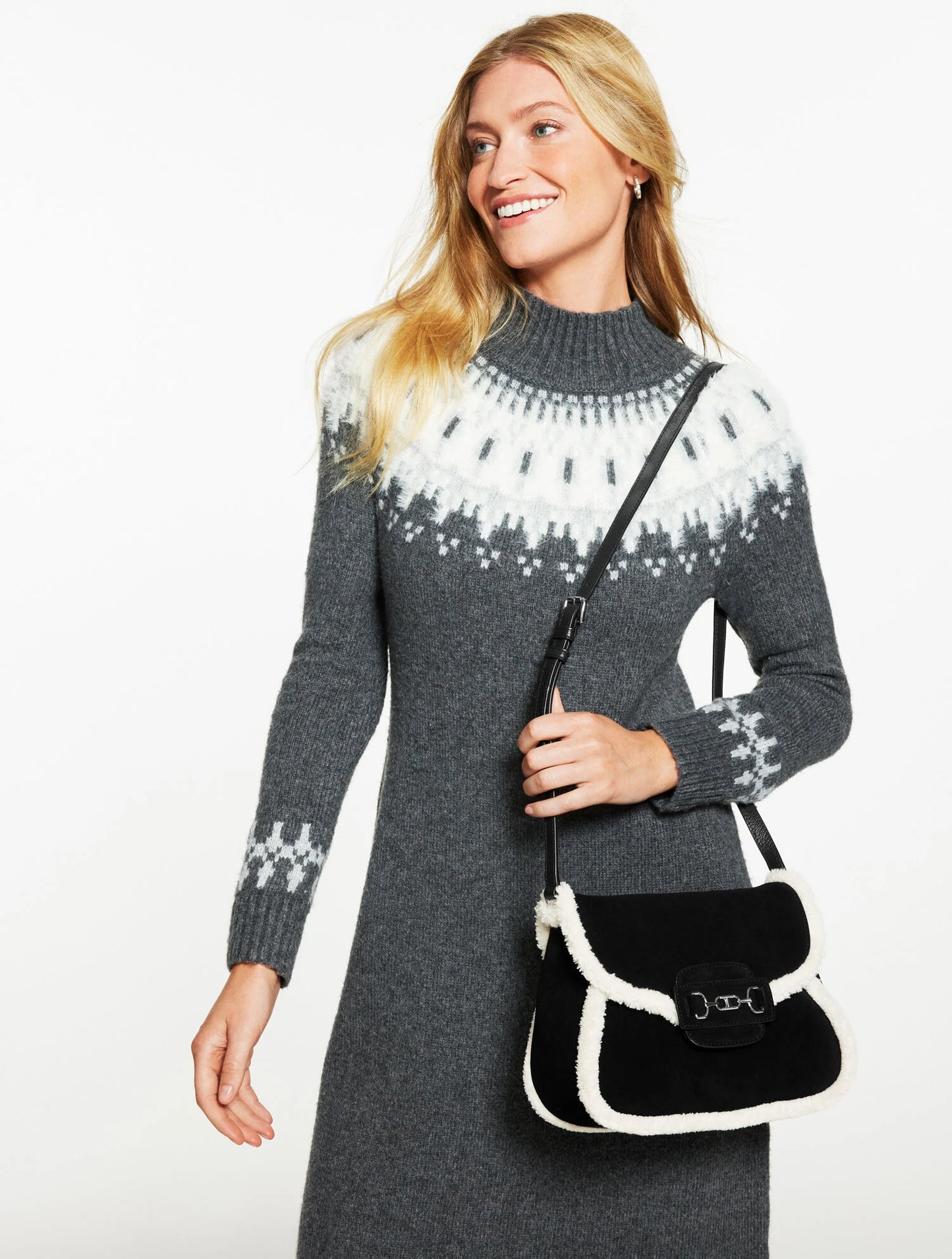 Parker Shearling Suede Crossbody Bag