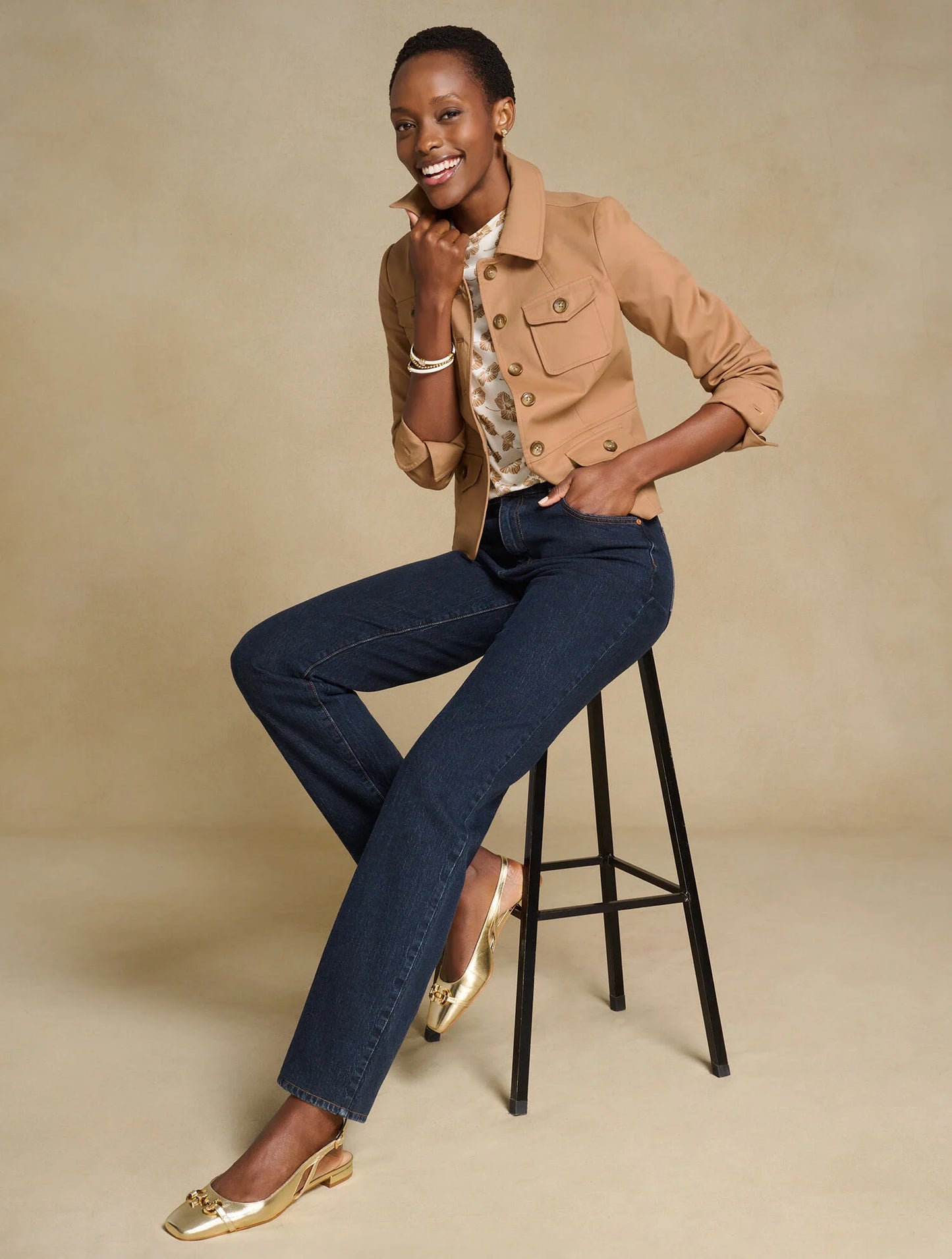 High Waist Relaxed Jeans - Michele Wash