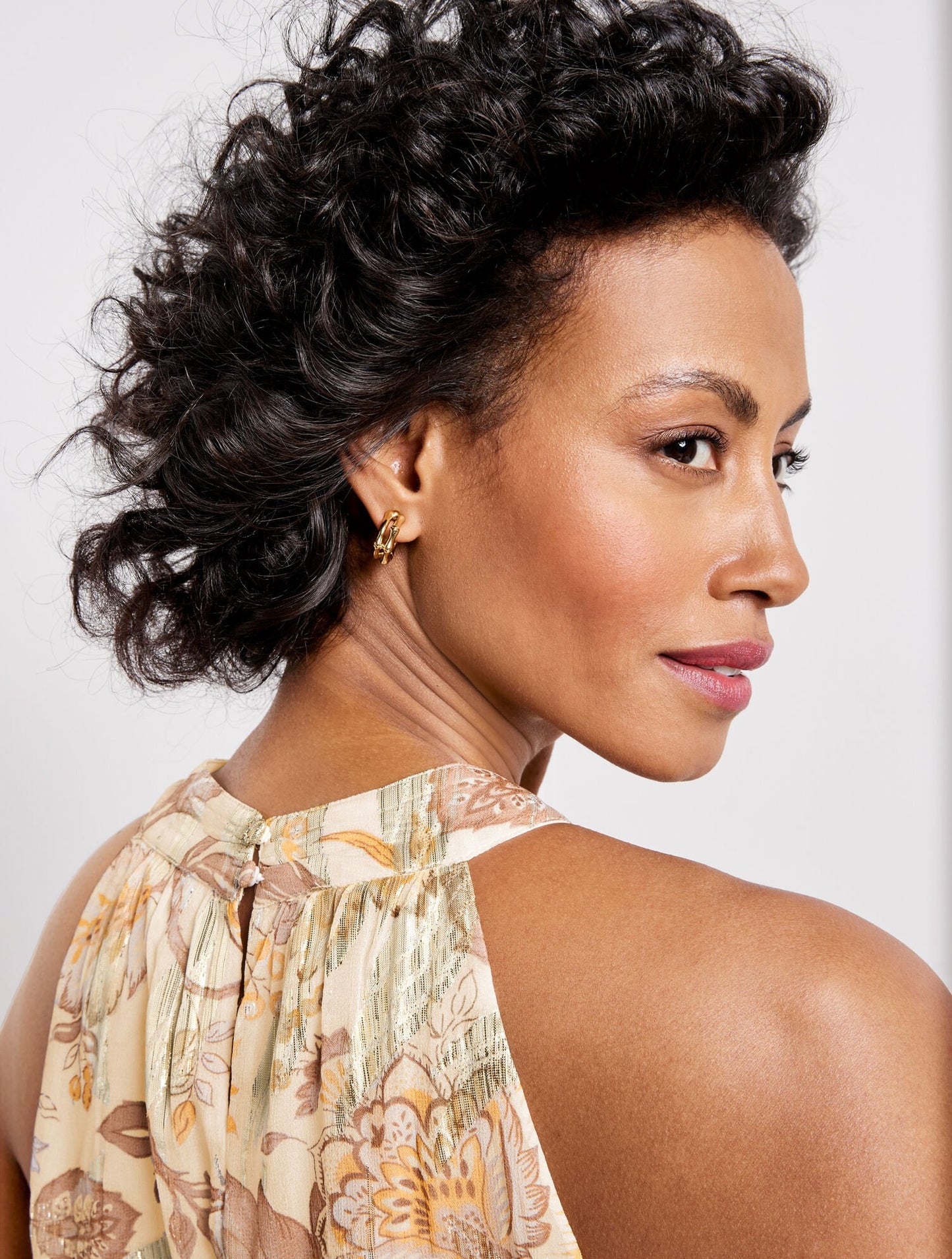 Tie Neck Halter Top - Climbing Floral