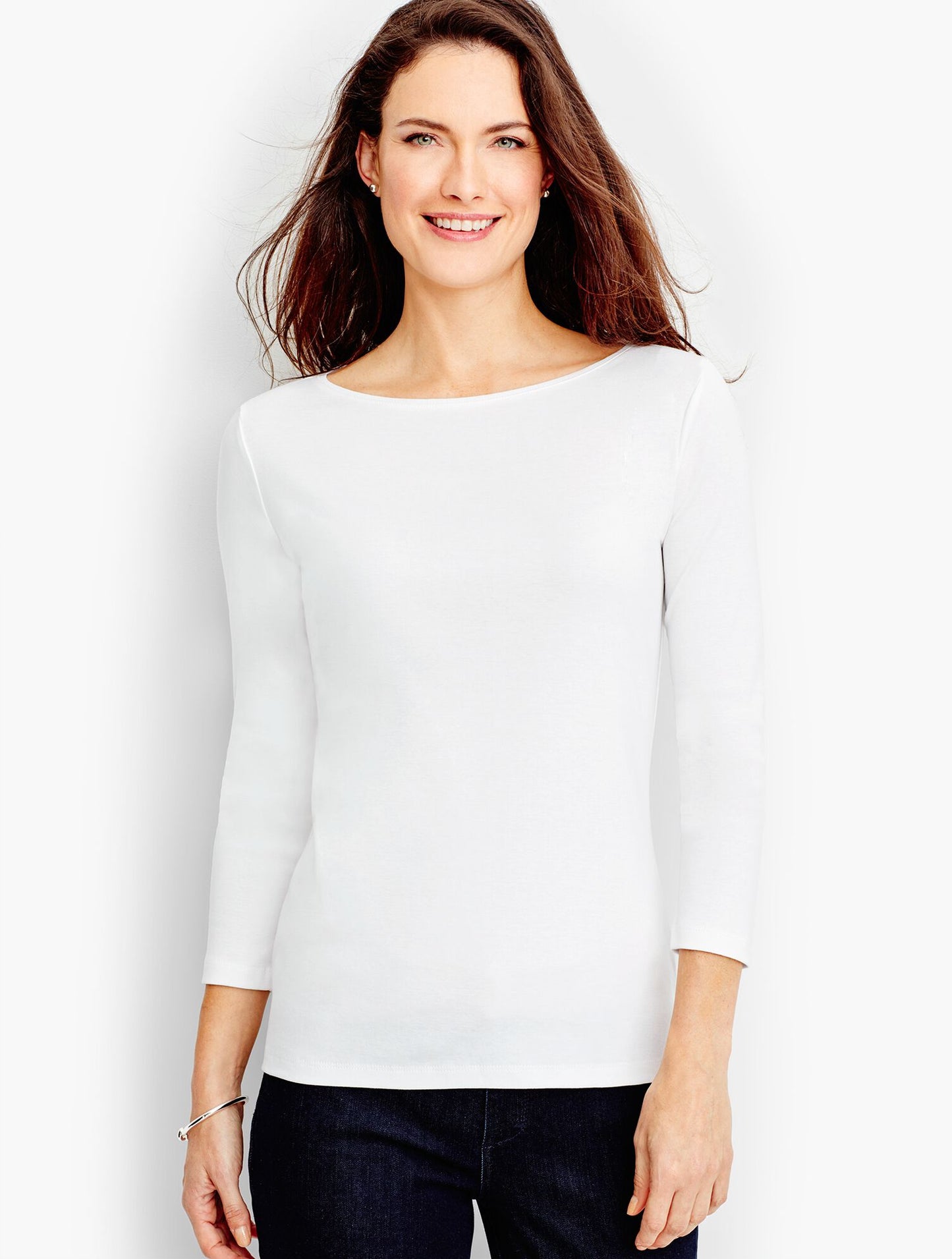 Pima Cotton Bateau Neck Tee