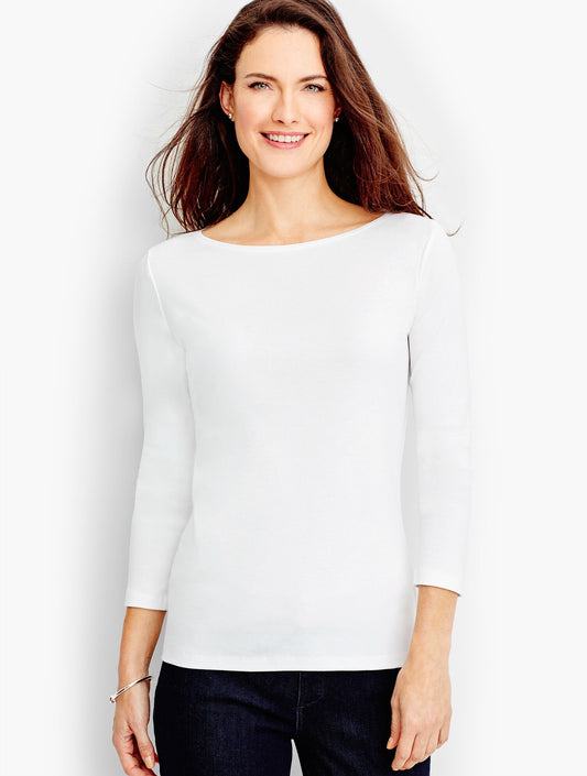 Pima Cotton Bateau Neck Tee