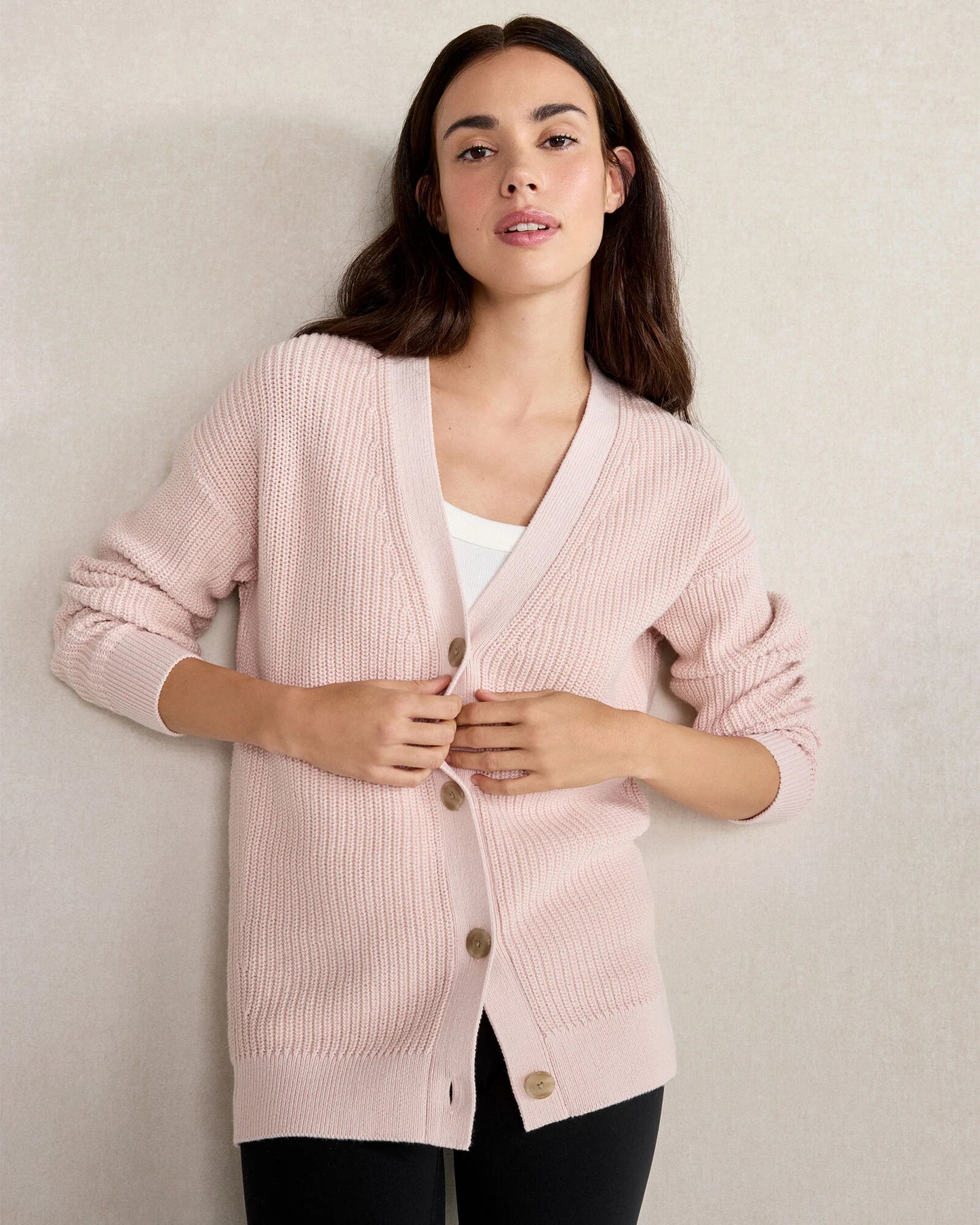 Organic Cotton Shaker Stitch Cardigan