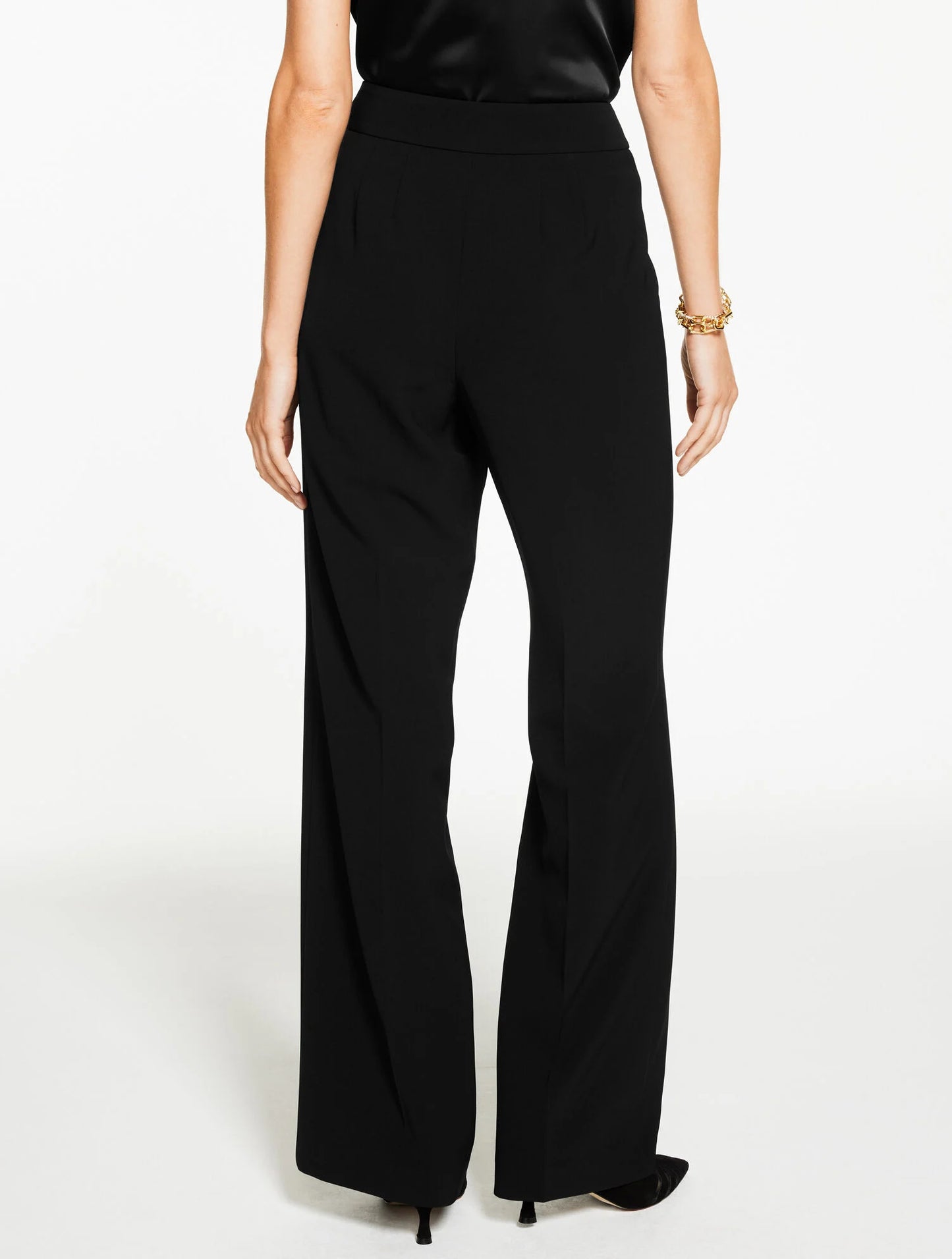 Wide Leg Polished Crepe Pants