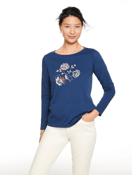 Long Sleeve Crewneck Tee - Full Bloom