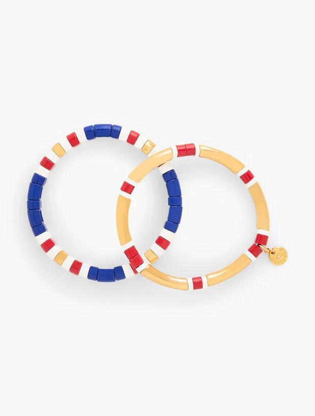 Colored Tile Stretch Bracelet Set