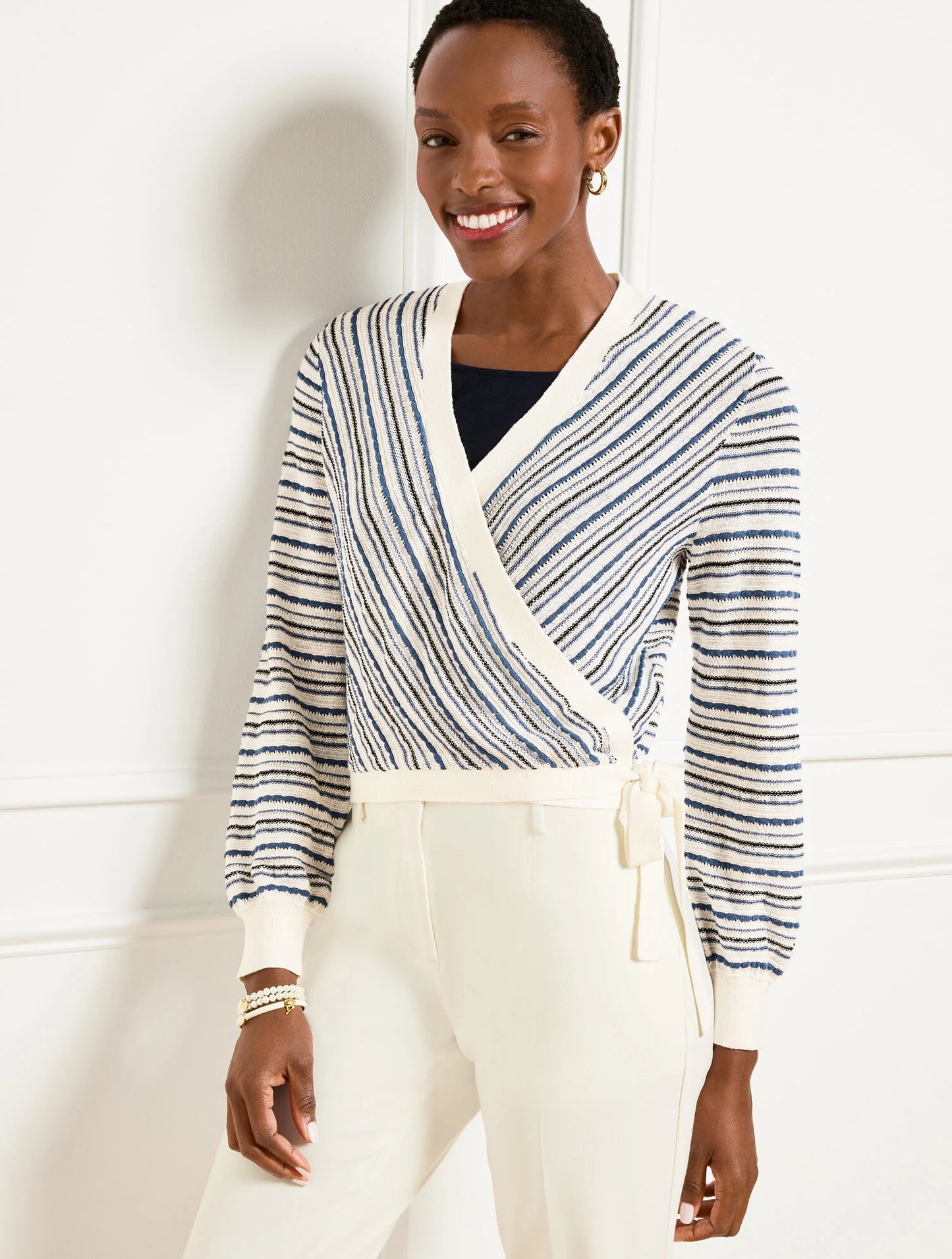 Wrap Shrug - Textured Stripe