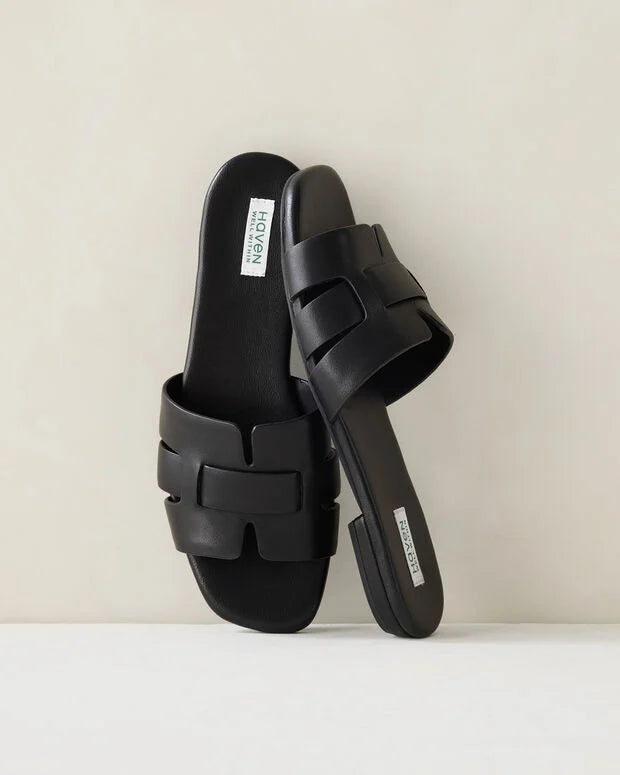 Leather Threaded Cut-Out Slides