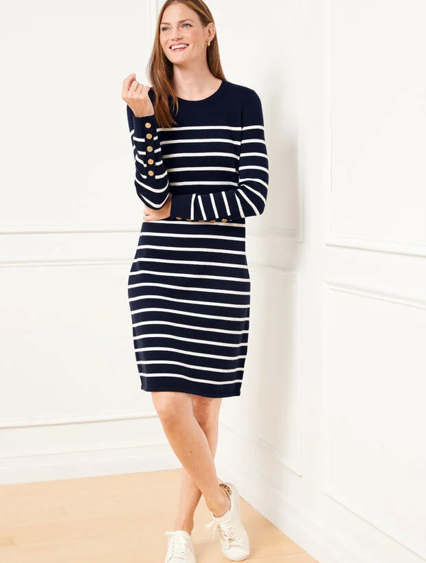 Crewneck Sweater Dress - Breton Stripe