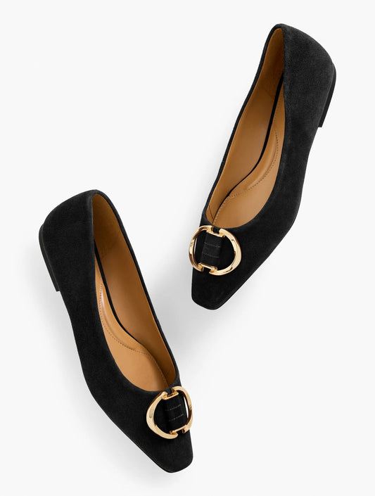 Whitley Ornament Suede Ballet Flats