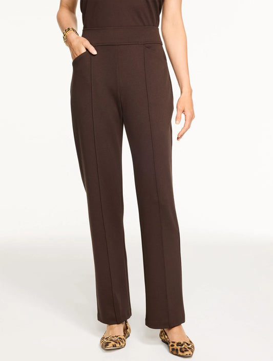 Passport Ponte Pintuck Straight Leg Pants