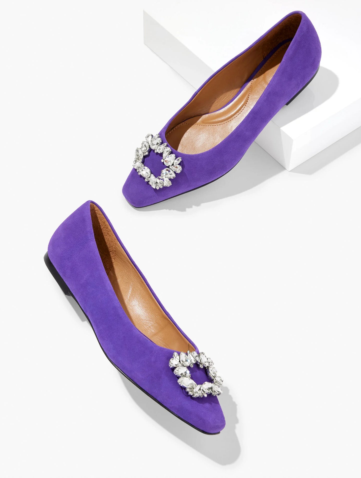Whitley Crystal Suede Flat