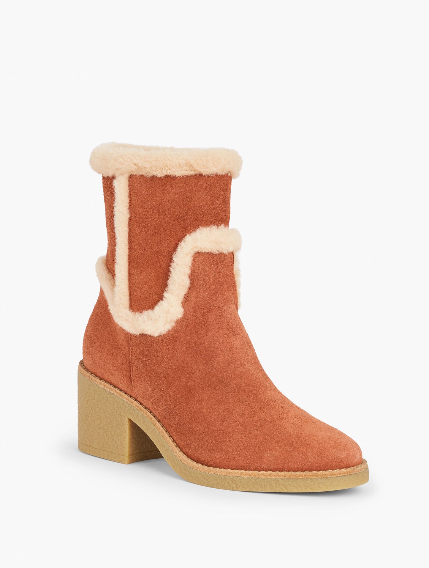 Reese Sherpa Block Heel Boots - Suede
