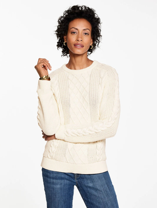 Cable Knit Crewneck Sweater