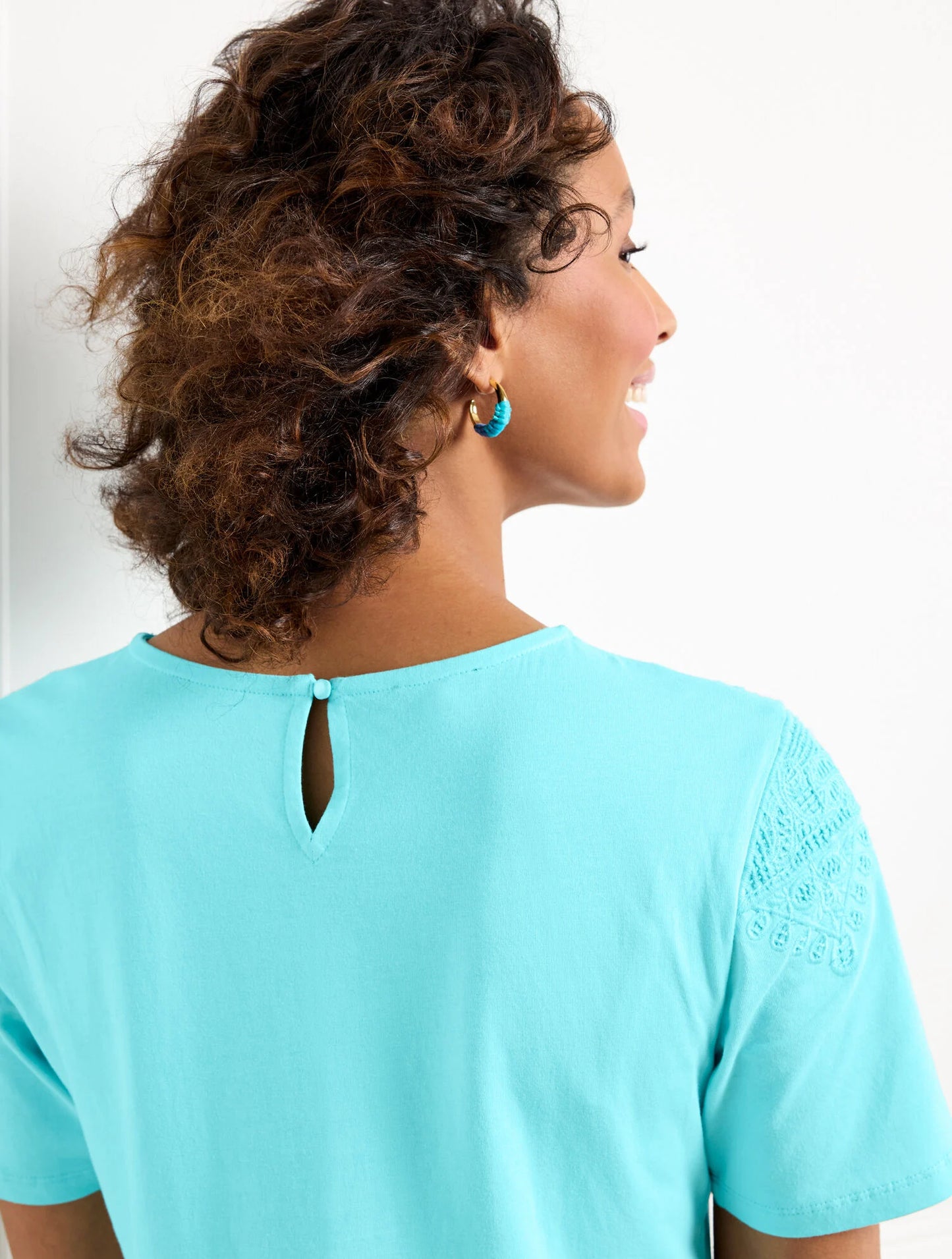 Lace Trim Crewneck Tee