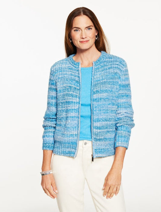 Shaker Stitch Full-Zip Cardigan - Space Dye