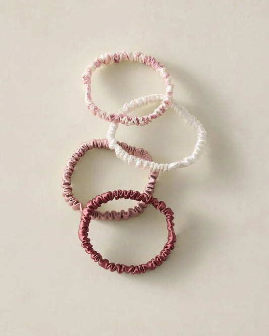 Washable Silk Hair Ties — Macaron Multi