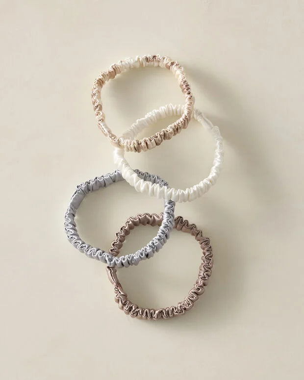 Washable Silk Hair Ties — Neutral Multi