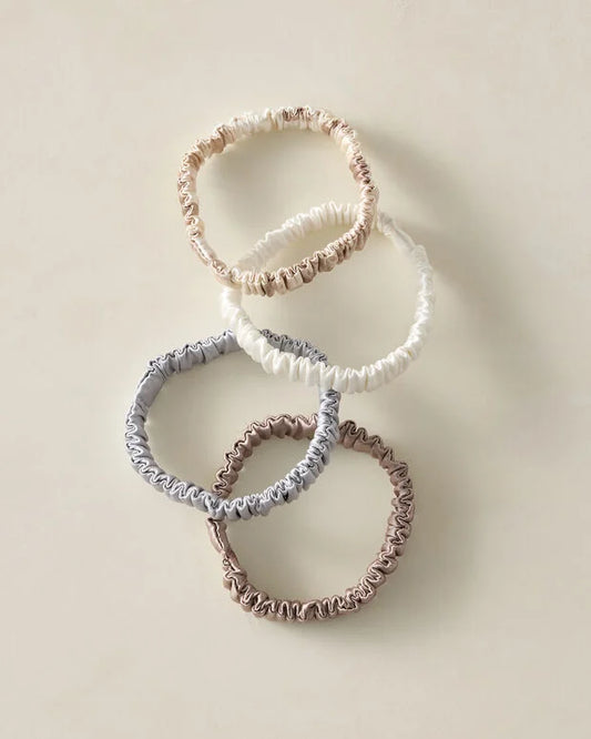 Washable Silk Hair Ties — Neutral Multi