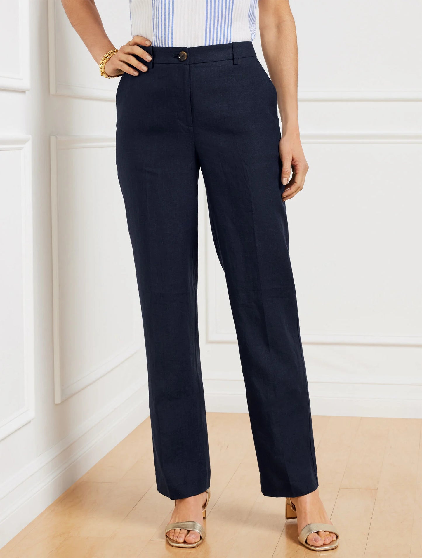 Talbots Southampton Straight Leg Linen Pants