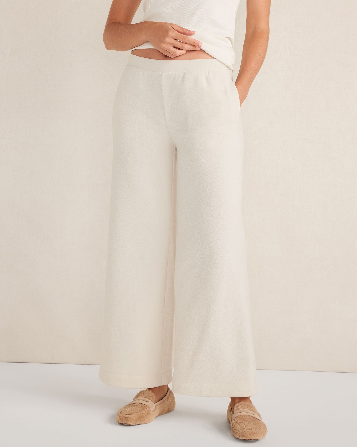 Brushed Terry Wide Leg Pants