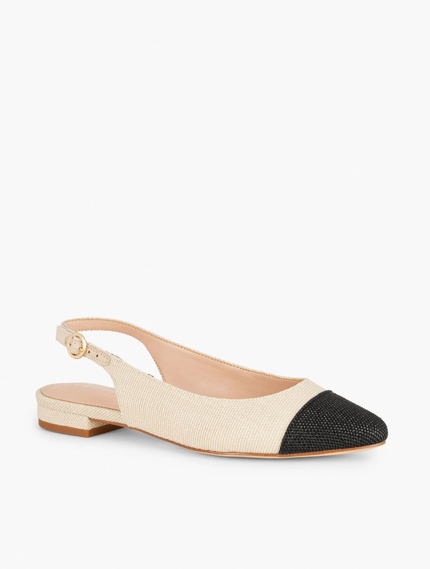 Edison Woven Straw Slingback Flats