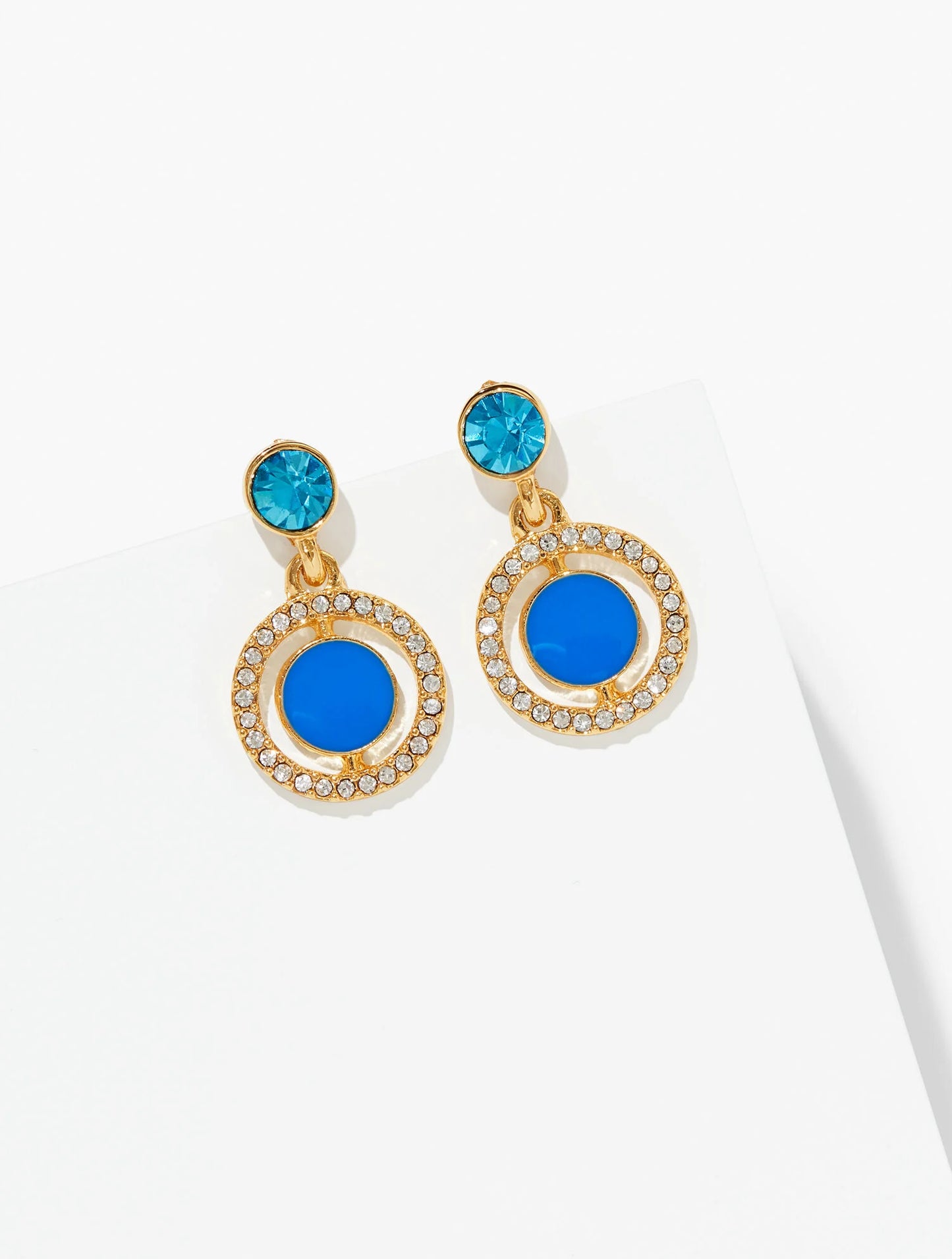 Mother-of-Pearl Enamel Drop Earrings