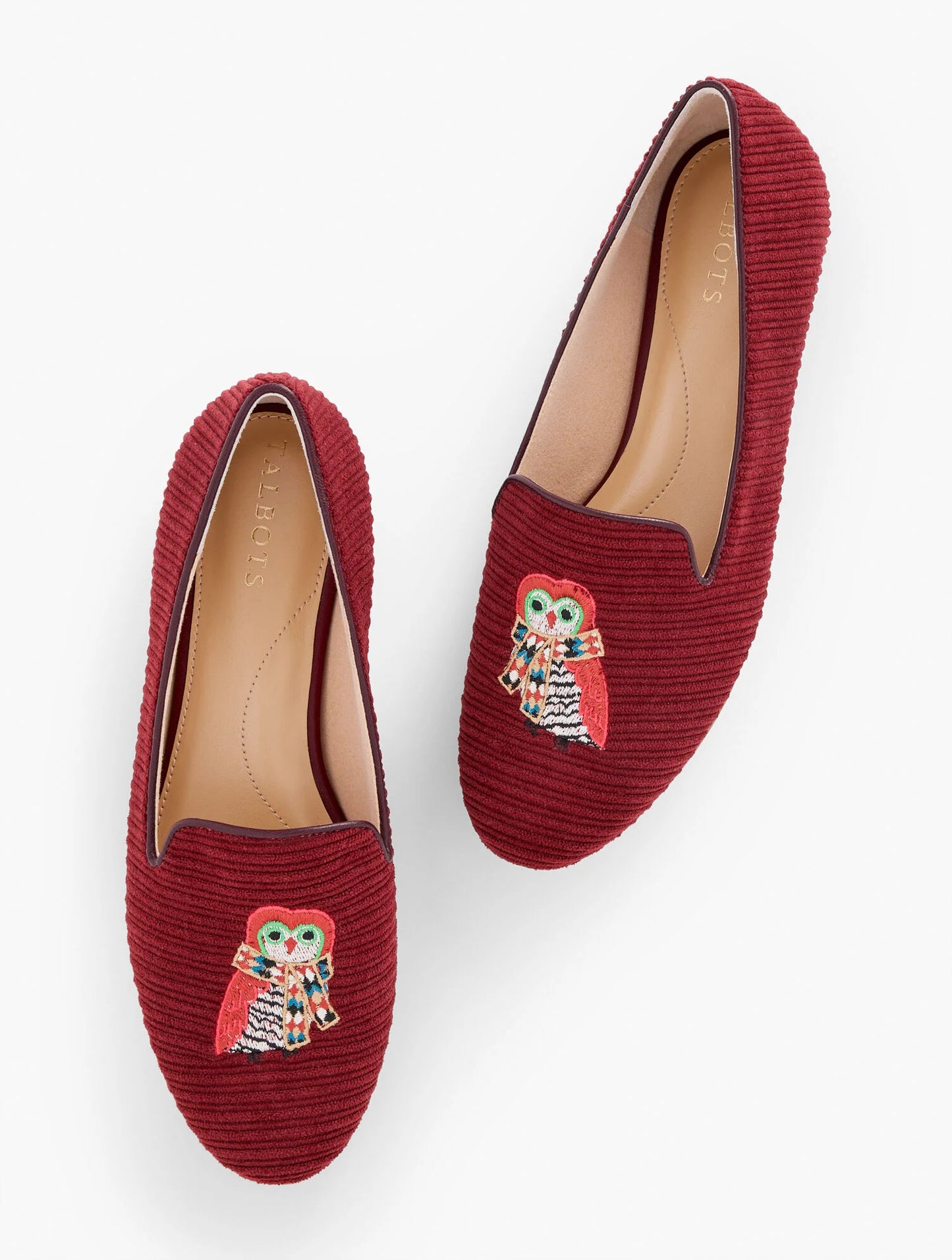 Ryan Corduroy Loafers - Embroidered Owl