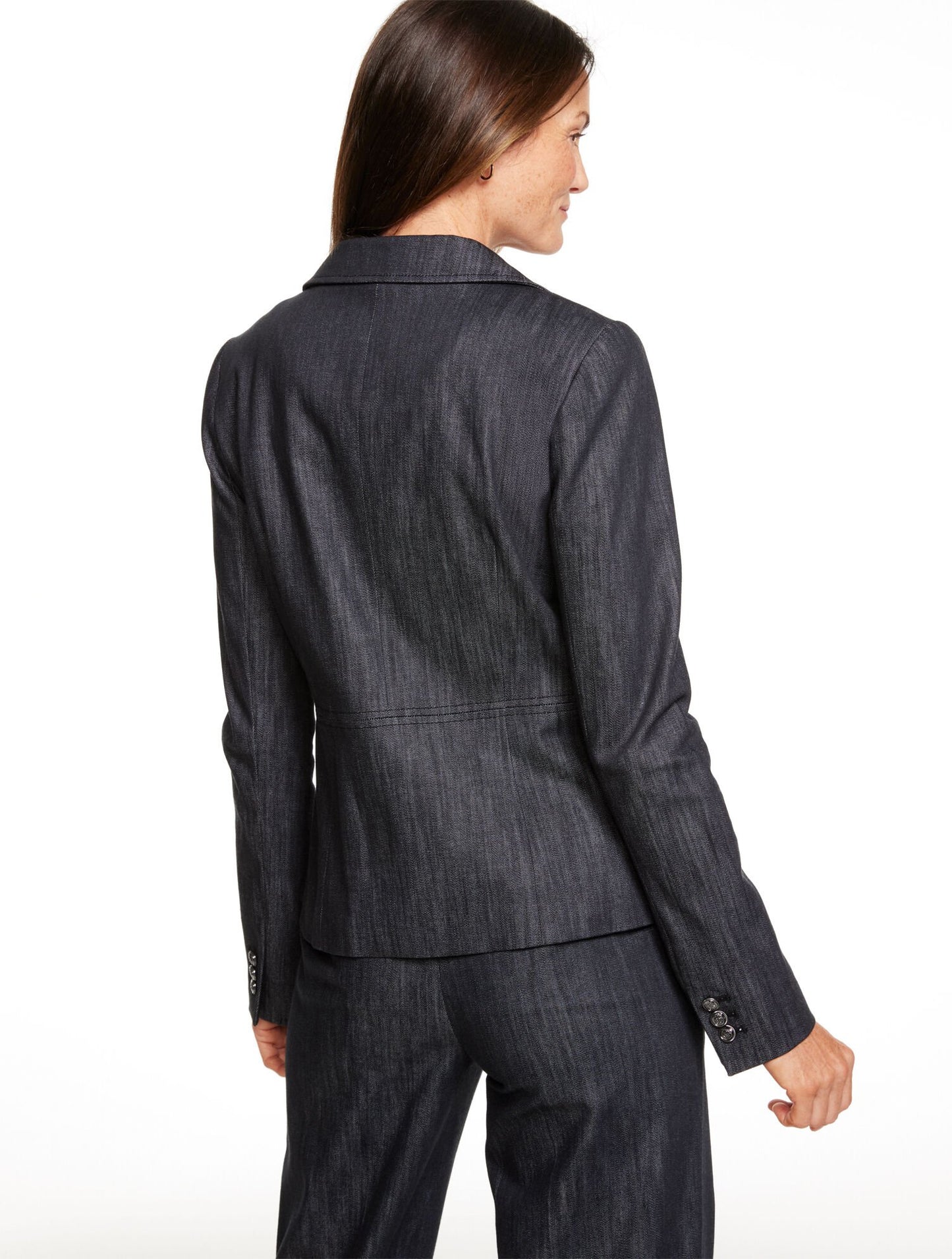 Refined Denim Double Breasted Blazer