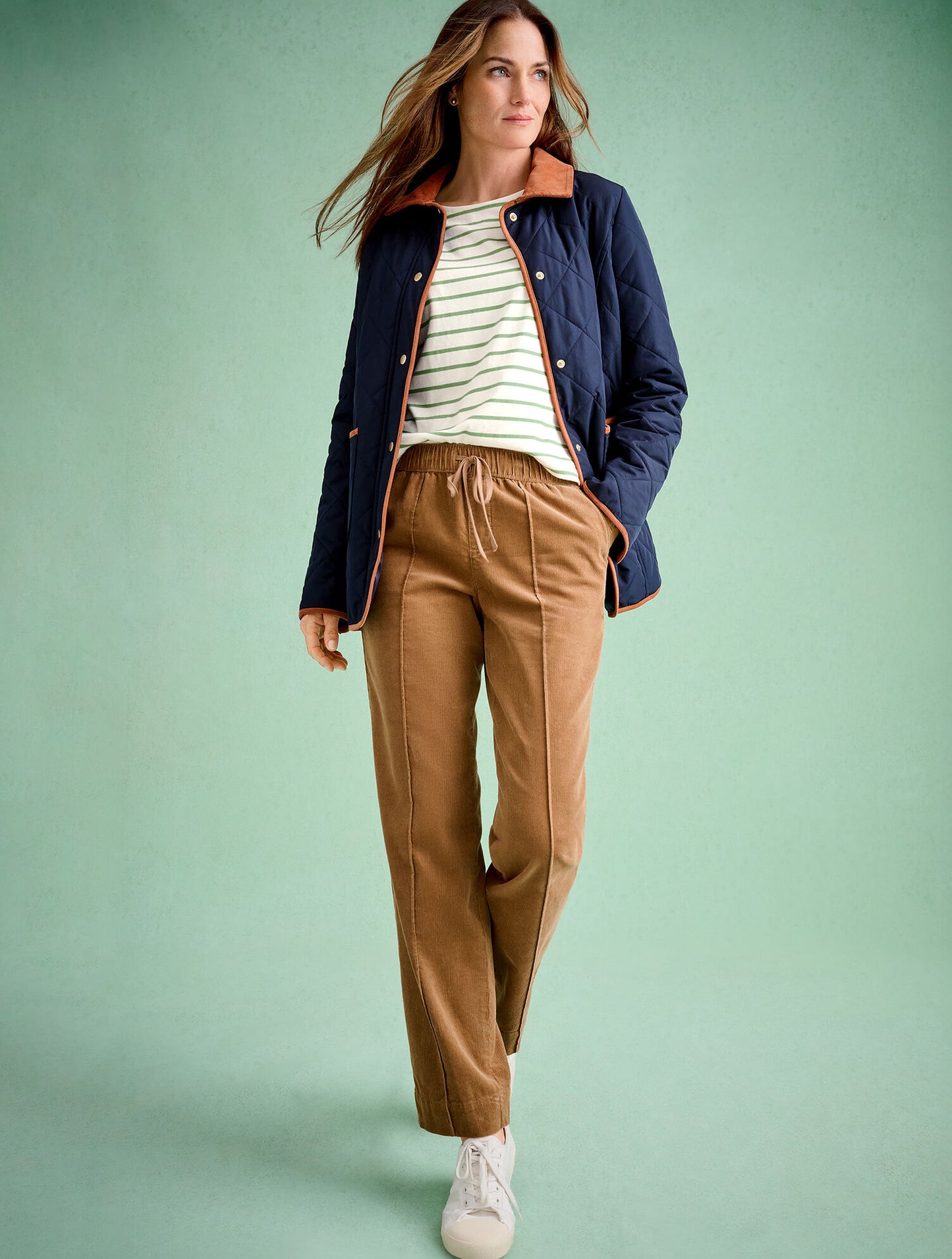 Straight Leg Pull-On Corduroy Pants
