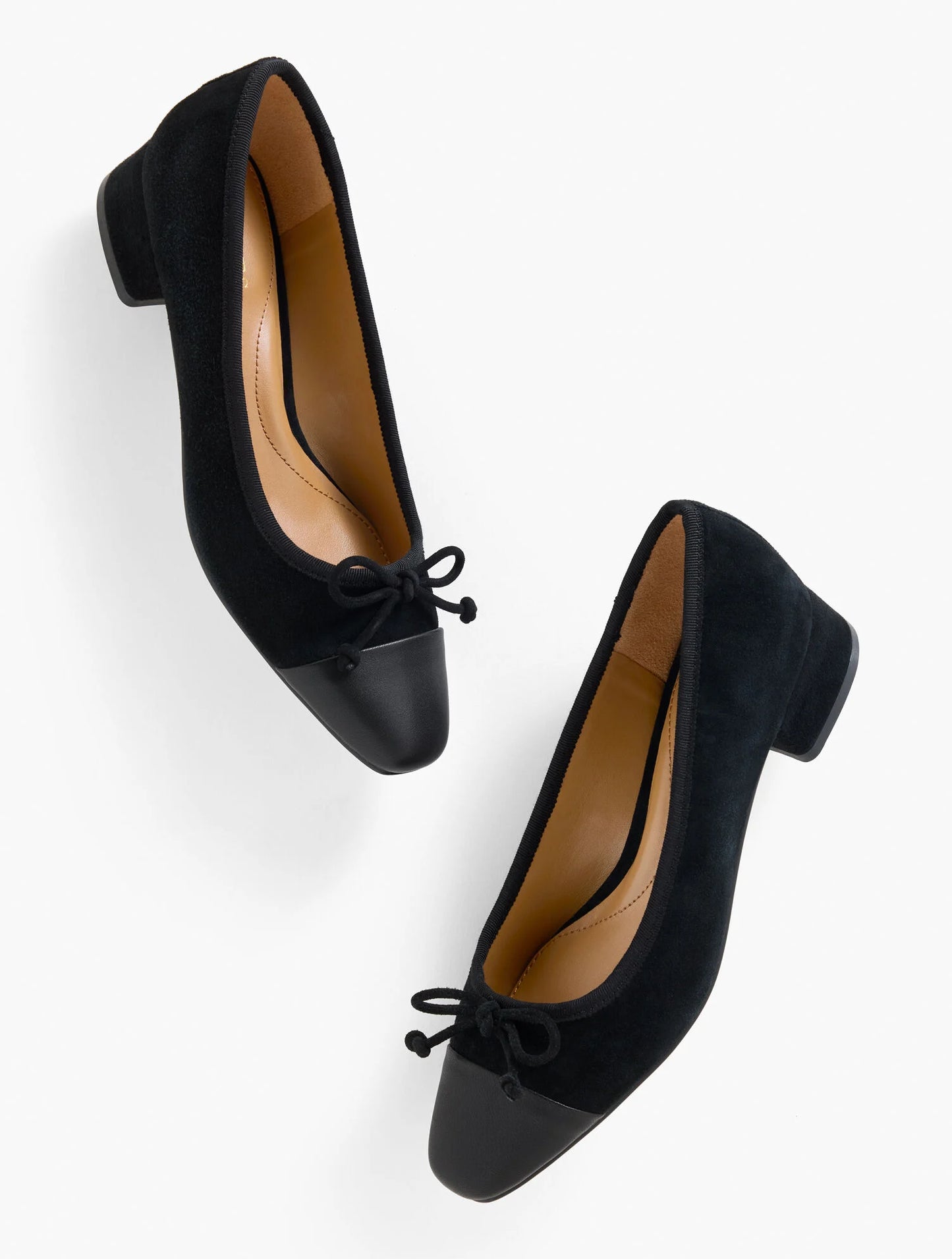 Vanessa Cap Toe Suede Block Heel Pumps