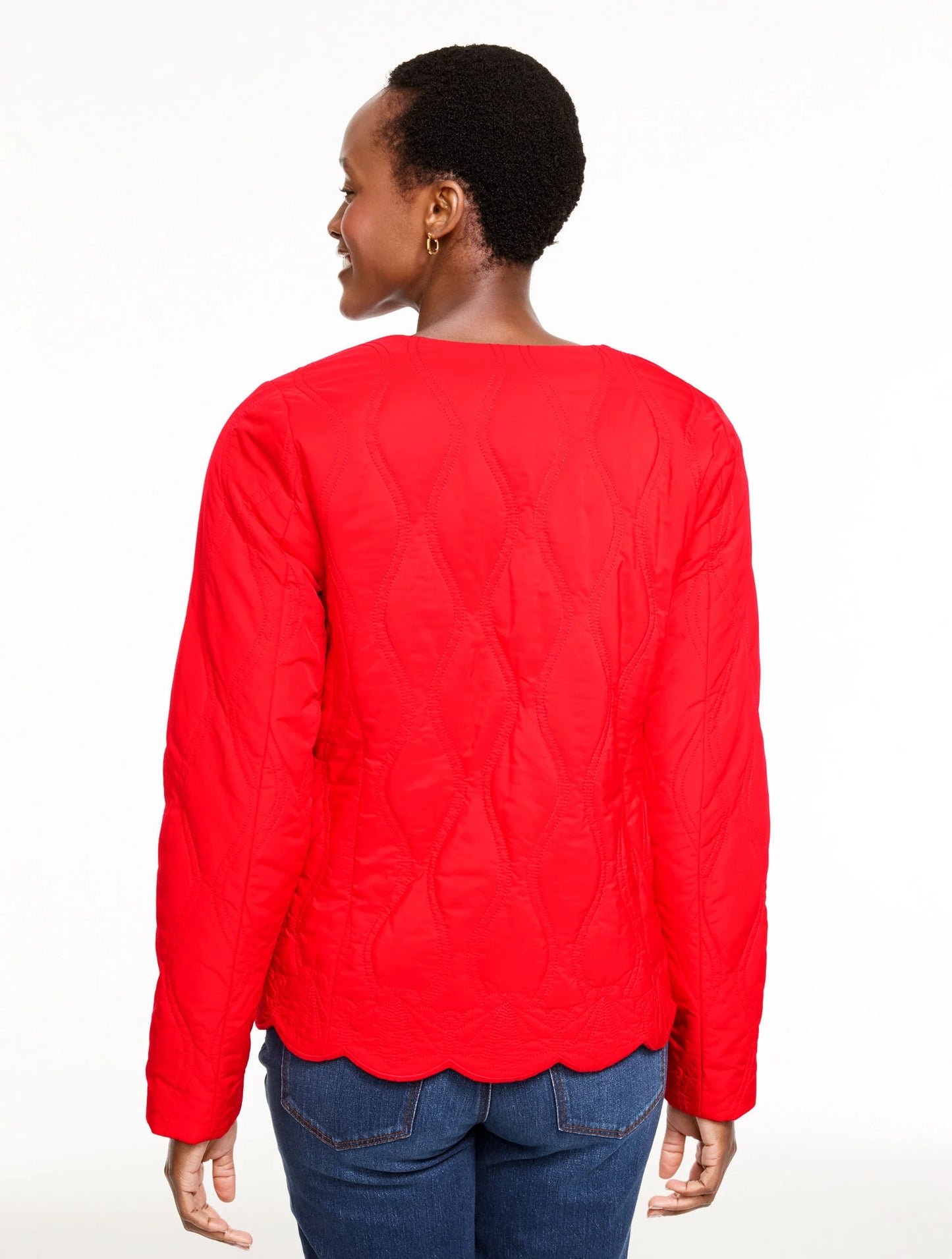 Scallop Hem Quilted Jacket