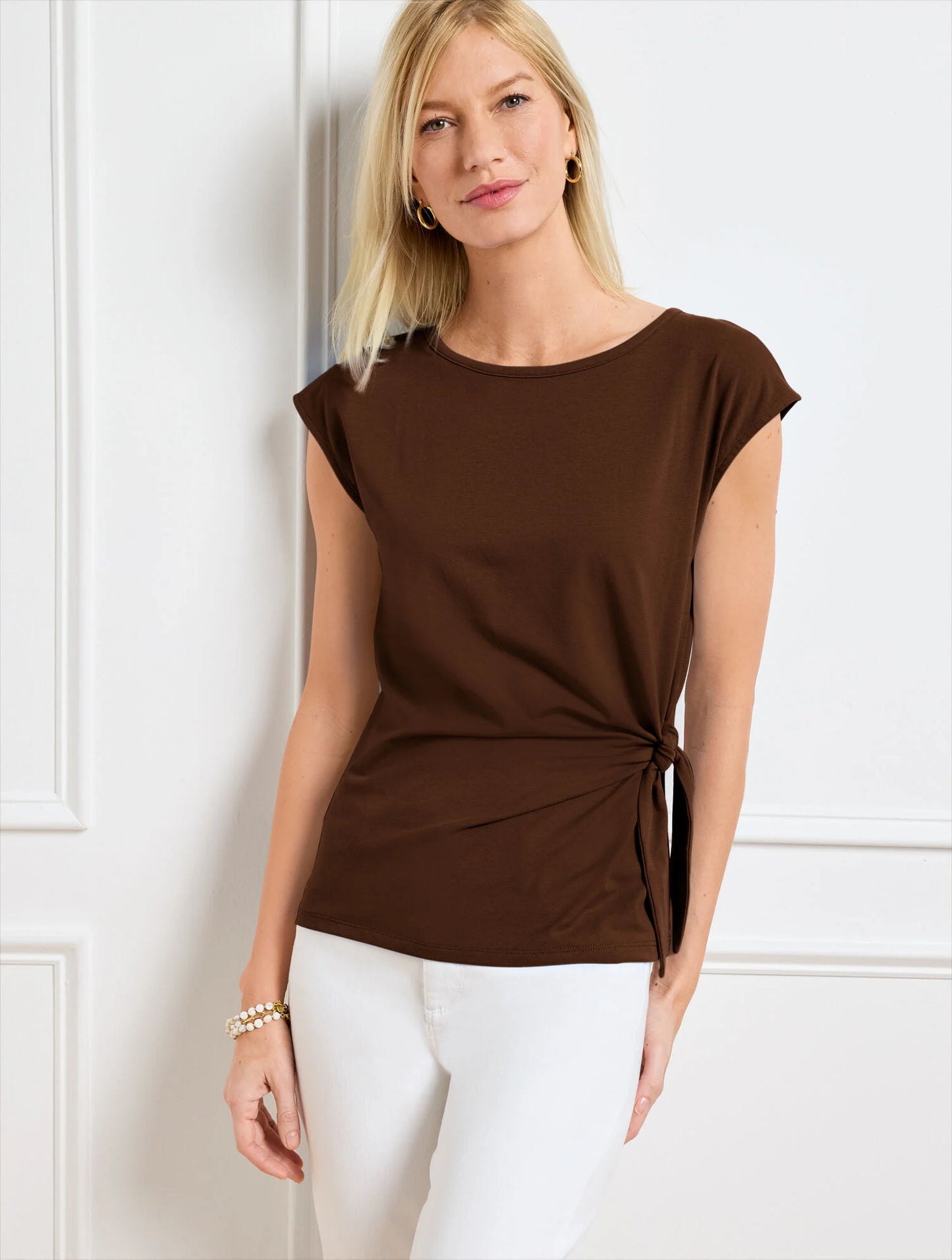 Side Tie Crewneck Tee