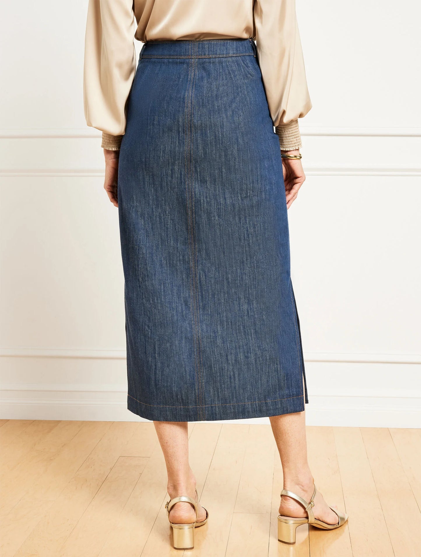 Refined Denim Midi Skirt