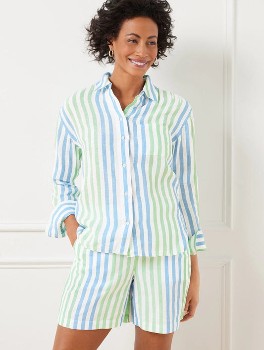 Linen Shirt - Playful Stripe