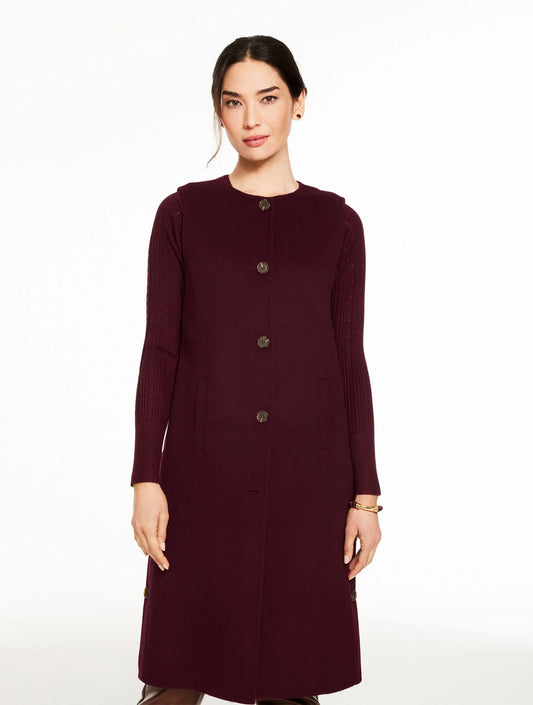 Double Face Wool Blend Topper Vest