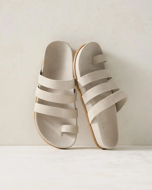 Suede Multi-Strap Sandals