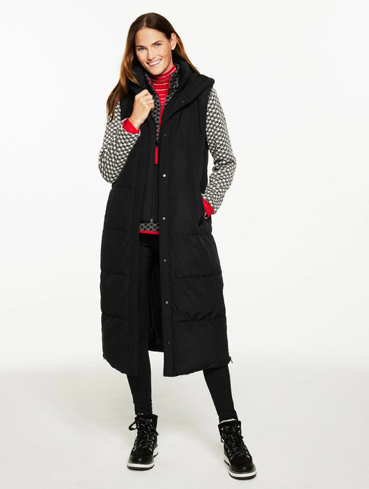 Hooded Long Puffer Vest