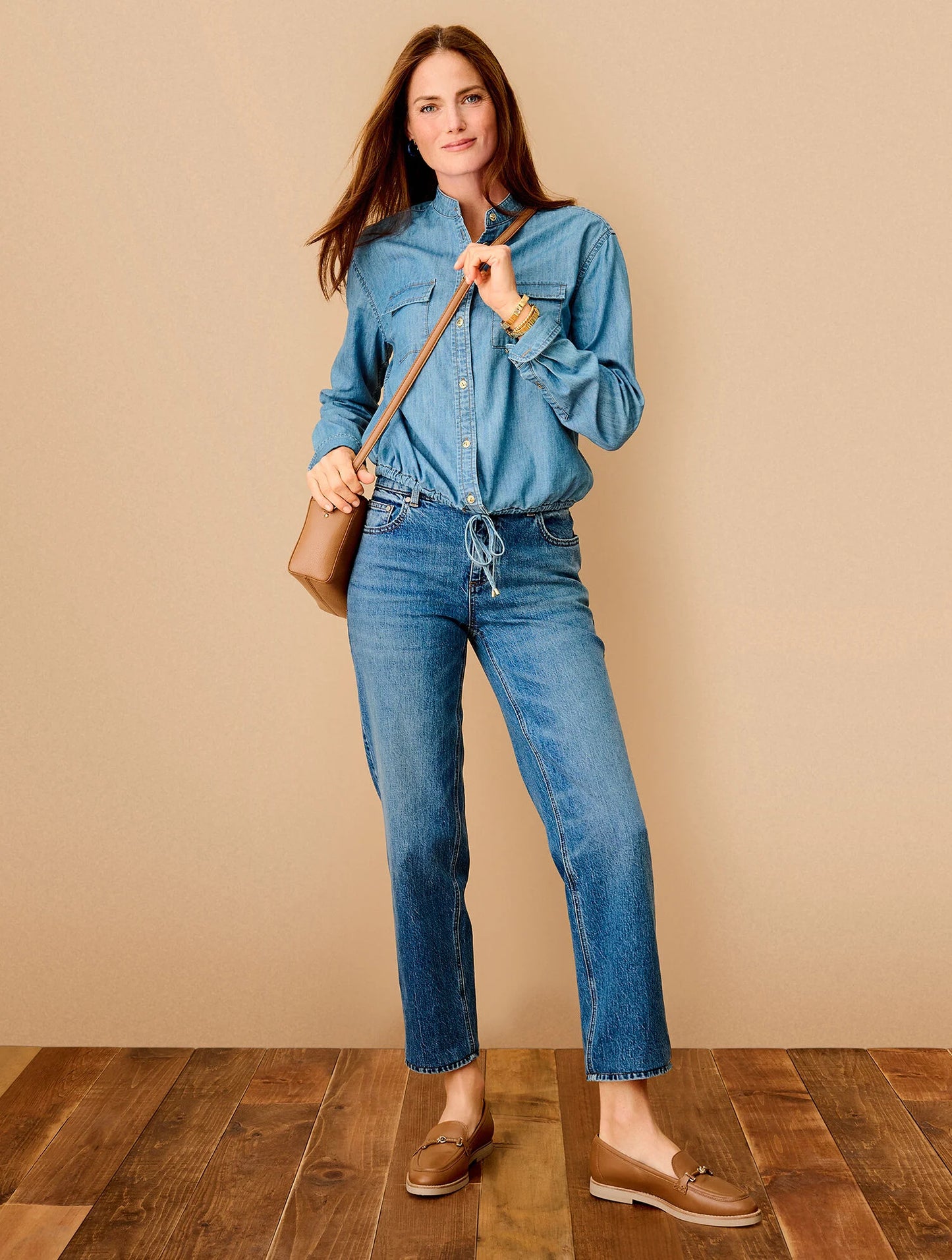 Mid Rise Stovepipe Straight Leg Jeans - Kingston Wash