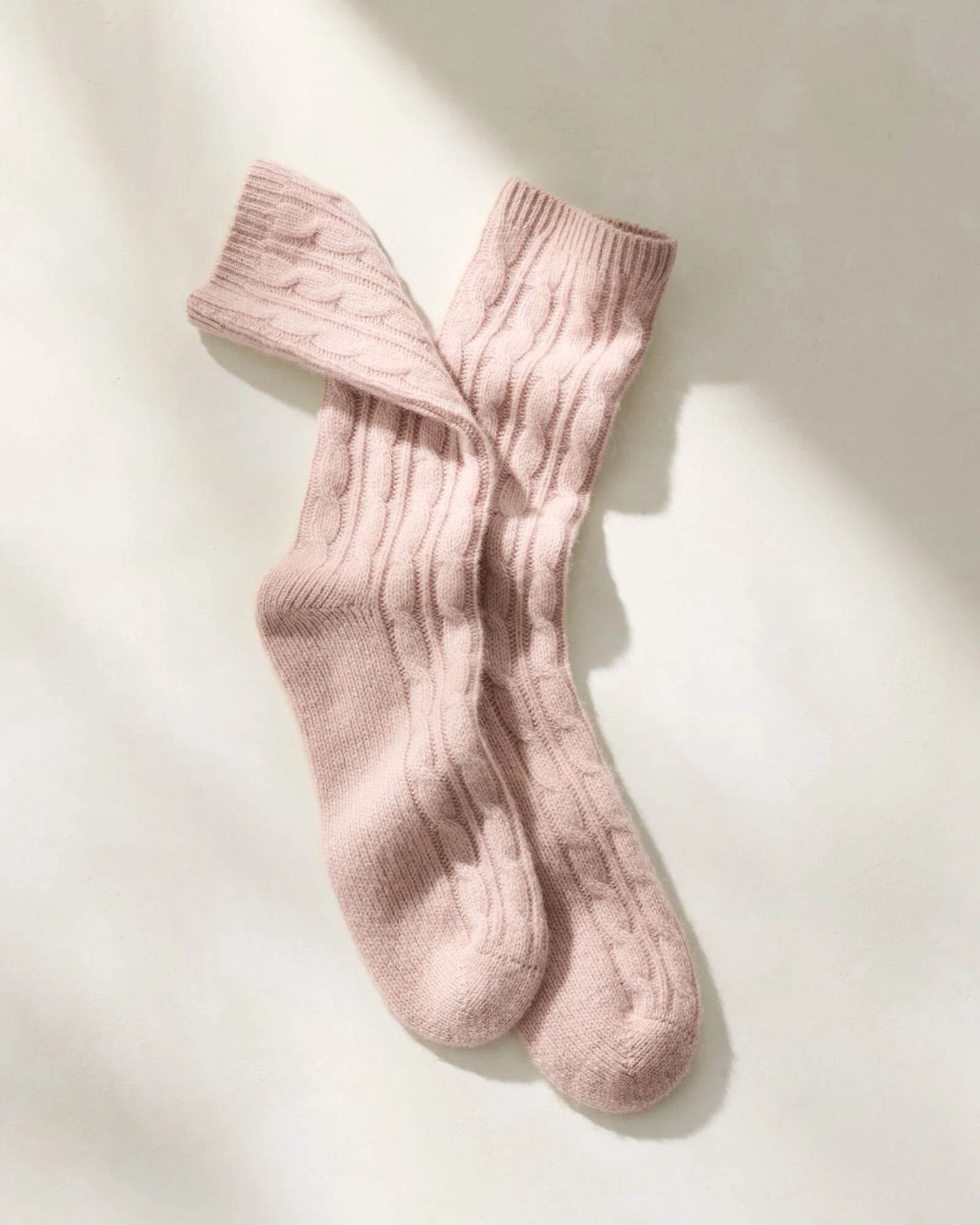 Cashmere Blend Cable Knit Socks