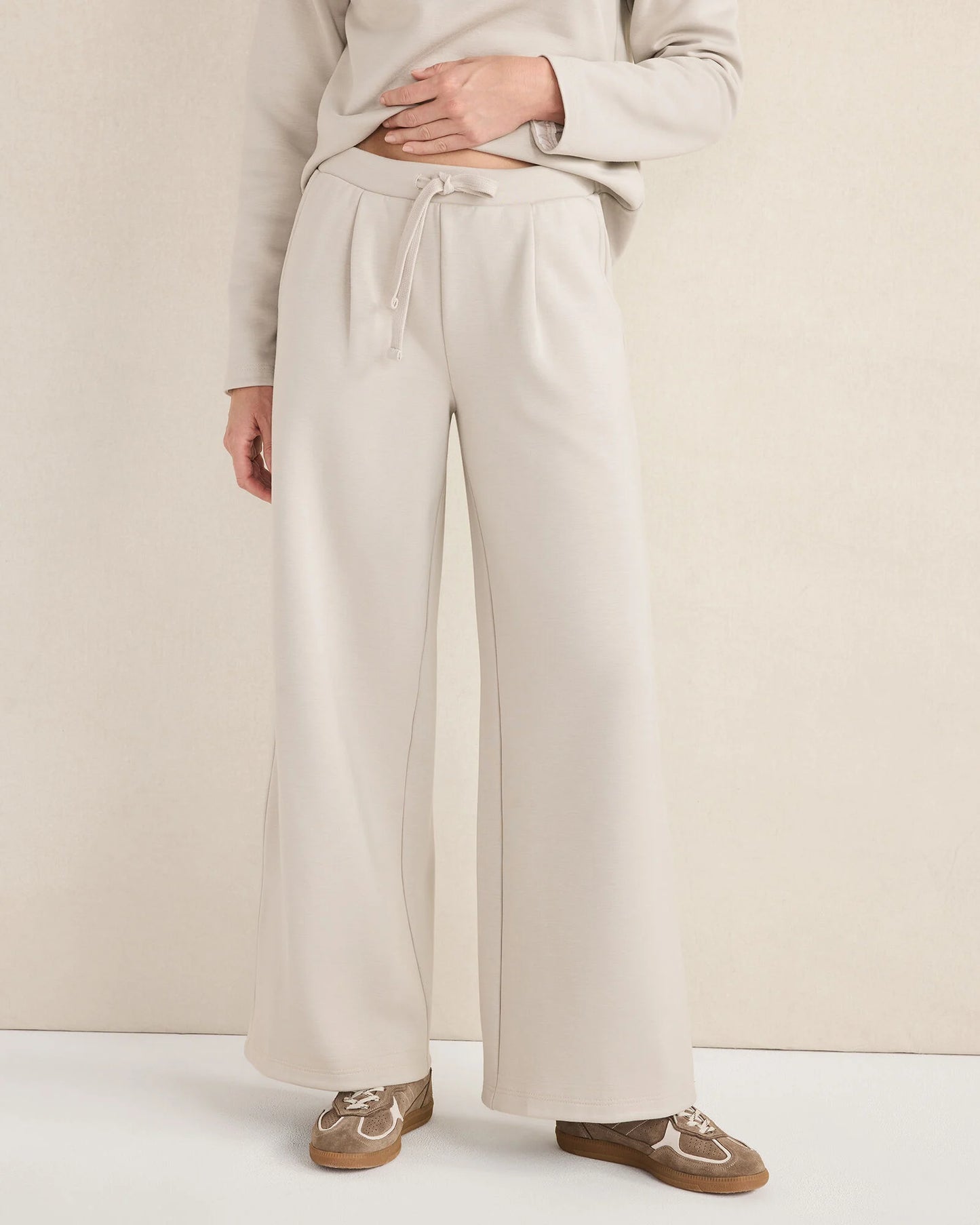 Soft-Brushed Fleece Wide Leg Pants