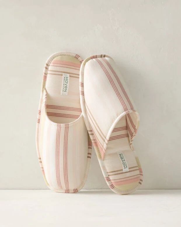 Organic Cotton Stripe Slippers